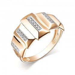 Inel din aur roșu cu pietre Cubic Zirconia Incolor
