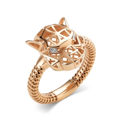 Inel din aur roșu cu pietre Cubic Zirconia Incolor