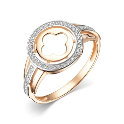 Inel din aur roșu cu pietre Cubic Zirconia Incolor