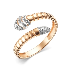Inel din aur roșu cu pietre Cubic Zirconia Incolor