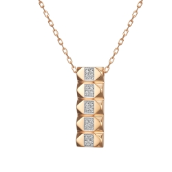 Colier din aur roșu cu pietre Cubic Zirconia Incolor