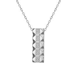 Colier din aur alb cu pietre Cubic Zirconia Incolor