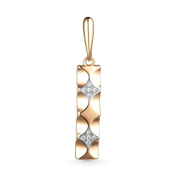 Pandantiv din aur roșu cu pietre Cubic Zirconia Incolor