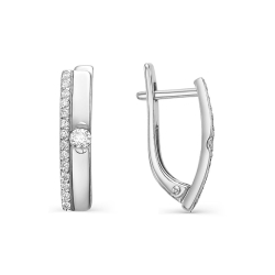 Cercei din argint  cu pietre Cubic Zirconia Incolor