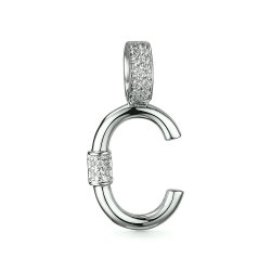 Pandantiv din aur alb cu pietre Cubic Zirconia Incolor