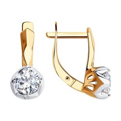 Серьги из красного золота с камнями Swarovski