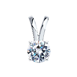 Pandantiv din aur alb cu pietre Cubic Zirconia Incolor