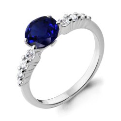 Inel din aur alb cu pietre Cubic Zirconia Incolor, Nanosafir