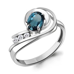 Inel din argint  cu pietre Cubic Zirconia Incolor, Topaz London