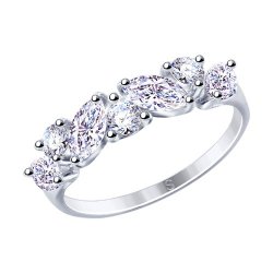 Inel din argint  cu pietre Cubic Zirconia Incolor