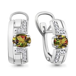 Cercei din argint  cu pietre Cubic Zirconia Incolor, Zultanit (sint.)