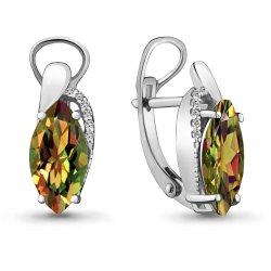 Cercei din aur alb cu pietre Cubic Zirconia Incolor, Zultanit (sint.)