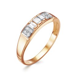 Inel din aur roșu cu pietre Diamant