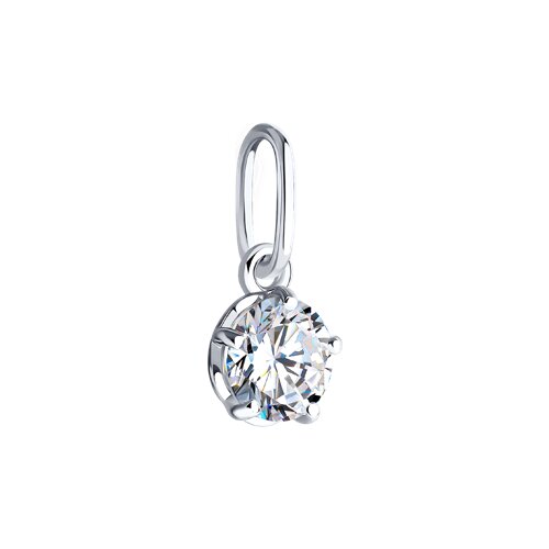 Pandantiv din aur alb cu pietre Cubic Zirconia Incolor