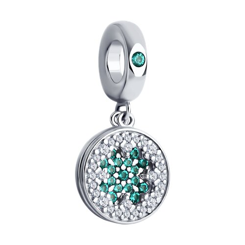 Pandantiv din argint  cu pietre Cubic Zirconia Incolor, Cubic Zirconia Verde