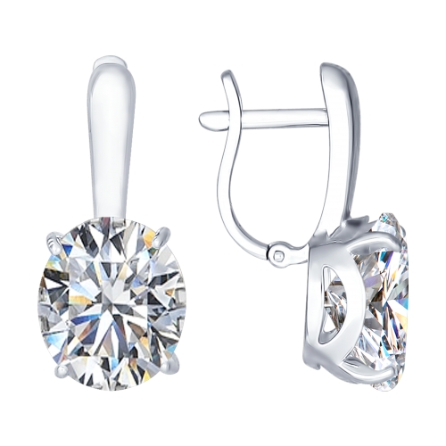 Cercei din argint  cu pietre Cubic Zirconia Incolor