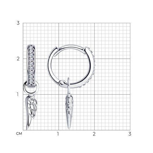 Cercei Creole din argint  cu pietre Cubic Zirconia Incolor