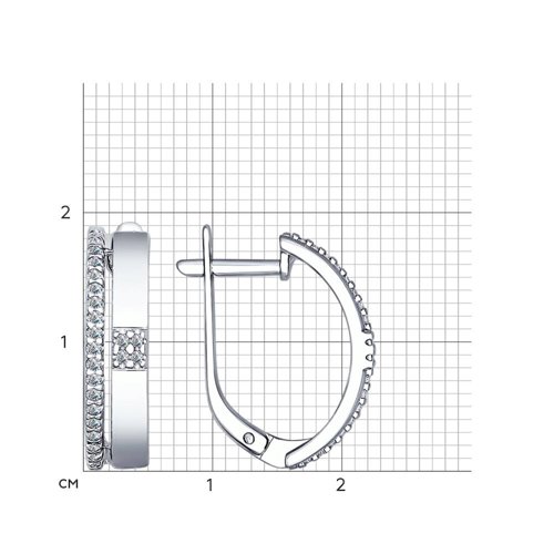 Cercei din argint  cu pietre Cubic Zirconia Incolor