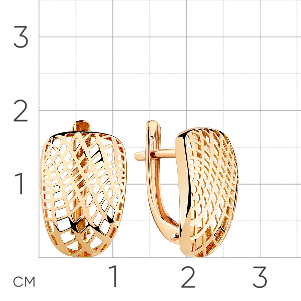 Серьги из красного золота без камней