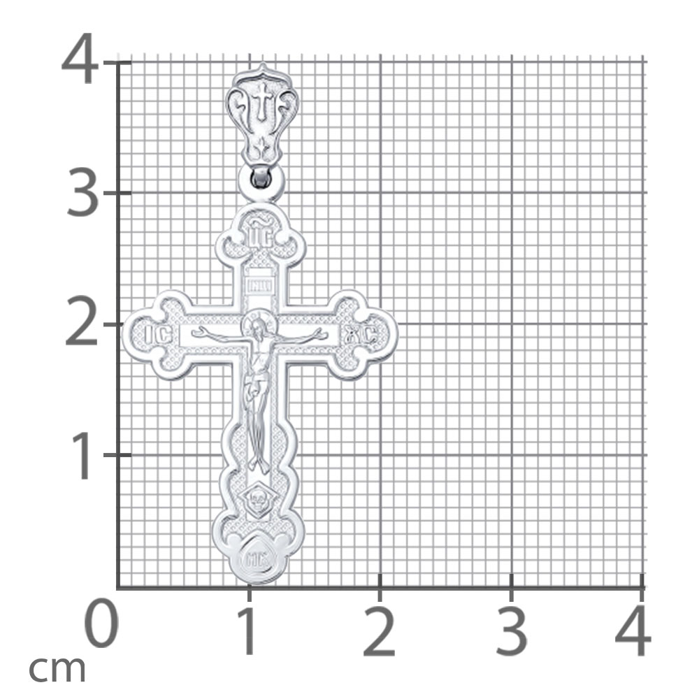 Крестик из серебра без камней