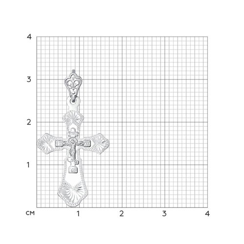 Крестик из серебра без камней