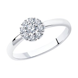 Inel din argint  cu pietre Cubic Zirconia Incolor