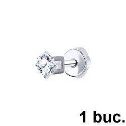 Cercel din argint  cu pietre Cubic Zirconia Incolor