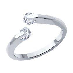 Inel din argint  cu pietre Cubic Zirconia Incolor