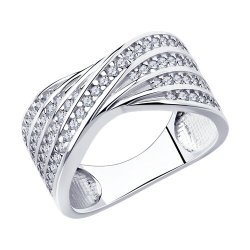 Inel din argint  cu pietre Cubic Zirconia Incolor