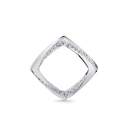 Pandantiv din aur alb cu pietre Cubic Zirconia Incolor