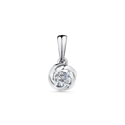 Pandantiv din aur alb cu pietre Cubic Zirconia Incolor